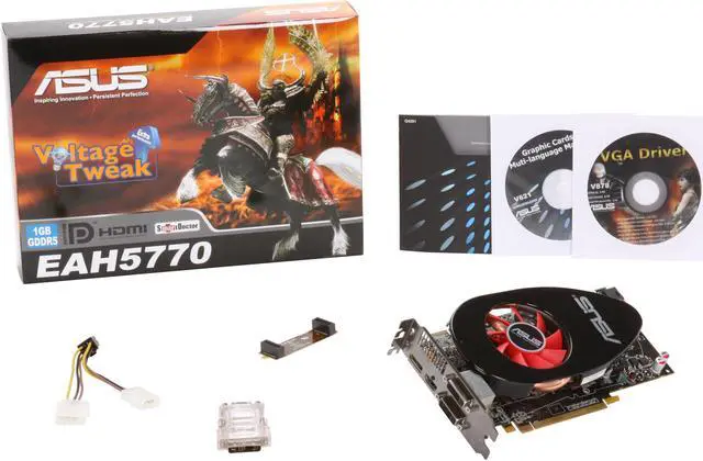 Alt view image 6 of 6 - ASUS Radeon HD 5770 1GB GDDR5 PCI Express 2.0 x16 CrossFireX Support Graphics Card EAH5770/2DIS/1GD5/V2