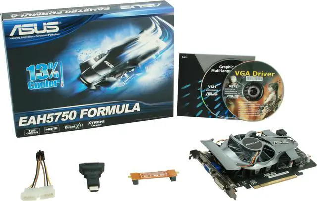 Alt view image 5 of 5 - ASUS Radeon HD 5750 1GB GDDR5 PCI Express 2.1 x16 CrossFireX Support Graphics Card EAH5750 FORMULA/2DI/1GD5/A