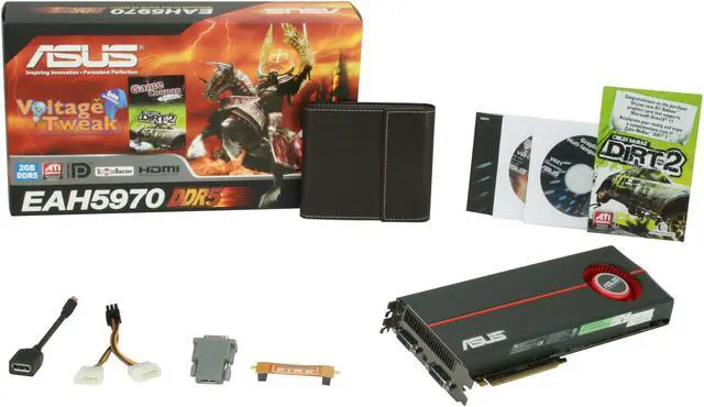 Alt view image 10 of 10 - ASUS Radeon HD 5970 2GB GDDR5 PCI Express 2.1 x16 CrossFireX Support Graphics Card EAH5970/2DIS/2GD5
