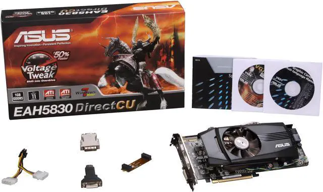 Alt view image 6 of 6 - ASUS Radeon HD 5830 1GB GDDR5 PCI Express 2.1 x16 CrossFireX Support Graphics Card EAH5830 DIRECTCU/2DIS/1GD5