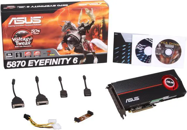 Alt view image 6 of 6 - ASUS Radeon HD 5870 (Cypress XT) 2GB GDDR5 PCI Express 2.1 x16 CrossFireX Support Graphics Card 5870 EYEFINITY 6/6S/2GD5