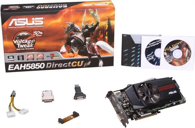 Alt view image 6 of 6 - ASUS Radeon HD 5850 (Cypress Pro) 1GB GDDR5 PCI Express 2.1 x16 CrossFireX Support Graphics Card EAH5850 DIRECTCU/2DIS/1GD5