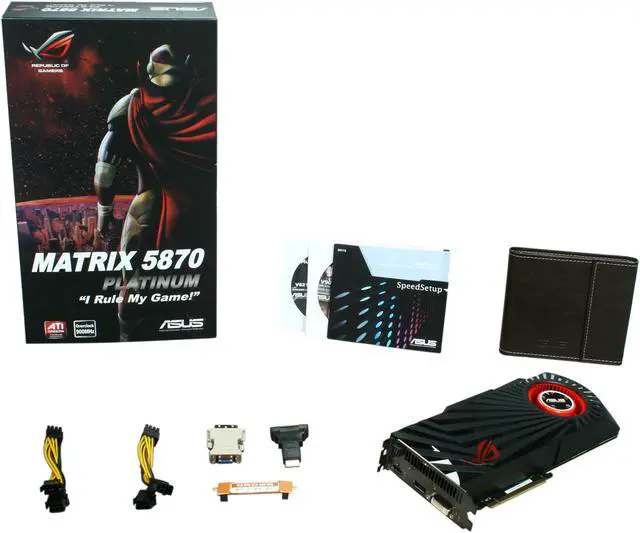 Alt view image 6 of 6 - ASUS ROG MATRIX 5870 P/2DIS/2GD5 Radeon HD 5870 Platinum 2GB 256-bit GDDR5 PCI Express 2.1 x16 HDCP Ready CrossFireX Support Video Card