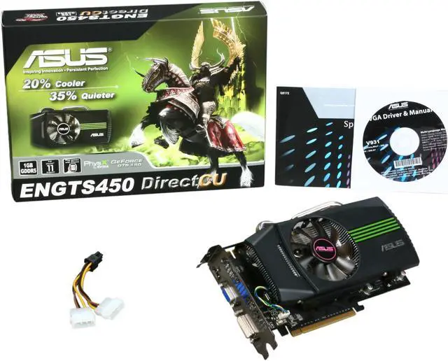 Alt view image 6 of 6 - ASUS GeForce GTS 450 (Fermi) 1GB DDR5 PCI Express 2.0 x16 SLI Support Graphics Card ENGTS450 DIRECTCU/DI/1GD5