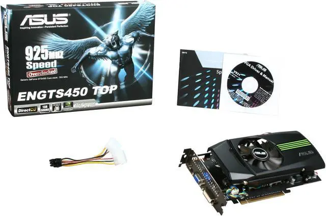 Alt view image 6 of 6 - ASUS GeForce GTS 450 (Fermi) 1GB DDR5 PCI Express 2.0 x16 SLI Support Graphics Card ENGTS450 DirectCU TOP/DI/1GD5