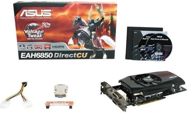 Alt view image 6 of 6 - ASUS Radeon HD 6850 1GB GDDR5 PCI Express 2.1 x16 CrossFireX Support Graphics Card EAH6850 DirectCU/2DIS/1GD5