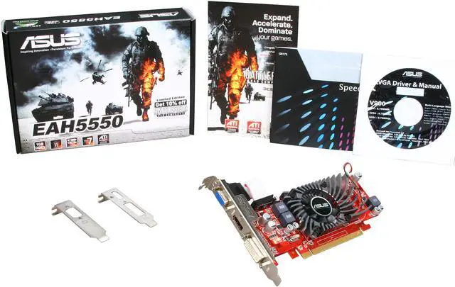 Alt view image 5 of 5 - ASUS Radeon HD 5550 1GB DDR3 PCI Express 2.1 x16 Low Profile Graphics Card EAH5550/G/DI/1GD3(LP)