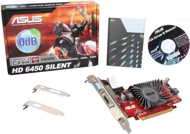Alt view image 5 of 5 - ASUS Radeon HD 6450 512MB DDR3 PCI Express 2.1 x16 Low Profile Ready Graphics Card EAH6450 SILENT/DI/512MD3(LP)