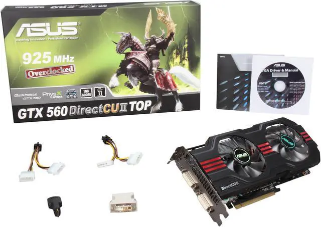 Alt view image 6 of 6 - ASUS GeForce GTX 560 (Fermi) 1GB GDDR5 PCI Express 2.0 x16 SLI Support Graphics Card ENGTX560 DCII TOP/2DI/1GD5