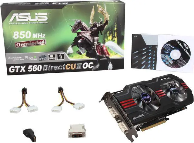 Alt view image 6 of 6 - ASUS GeForce GTX 560 (Fermi) 1GB GDDR5 PCI Express 2.0 x16 SLI Support Graphics Card ENGTX560 DCII OC/2DI/1GD5