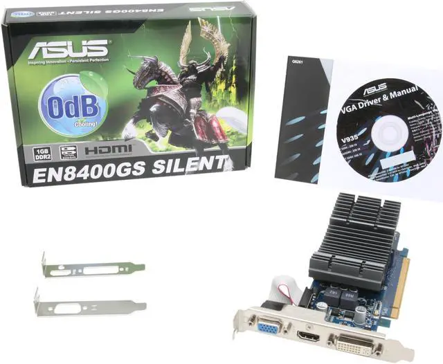 Alt view image 6 of 6 - ASUS GeForce 8400 GS 1GB DDR2 PCI Express 2.0 x16 Low Profile Ready Graphics Card EN8400GS SILENT/DI/1GD2(LP)