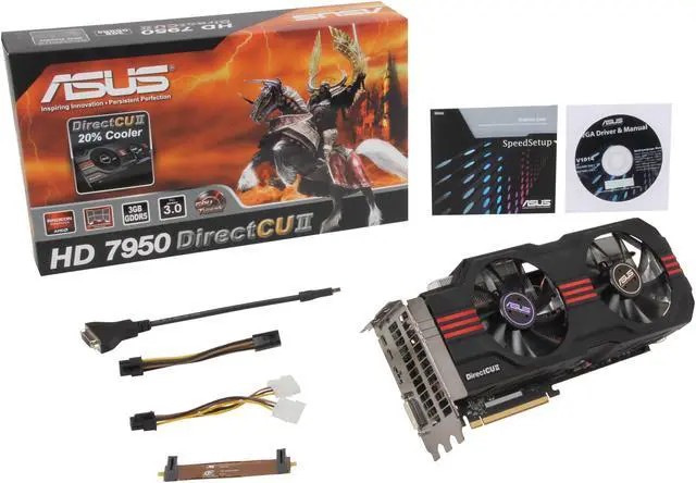 Alt view image 6 of 6 - ASUS Radeon HD 7950 3GB GDDR5 PCI Express 3.0 x16 CrossFireX Support Graphics Card HD7950-DC2-3GD5