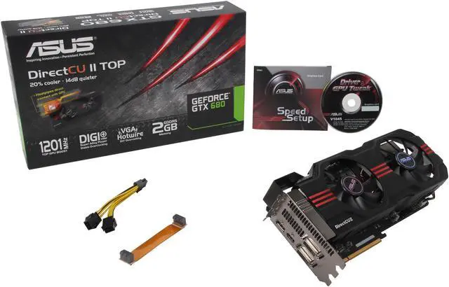 Alt view image 6 of 6 - ASUS GeForce GTX 680 2GB GDDR5 PCI Express 3.0 x16 SLI Support Graphics Card GTX680-DC2T-2GD5