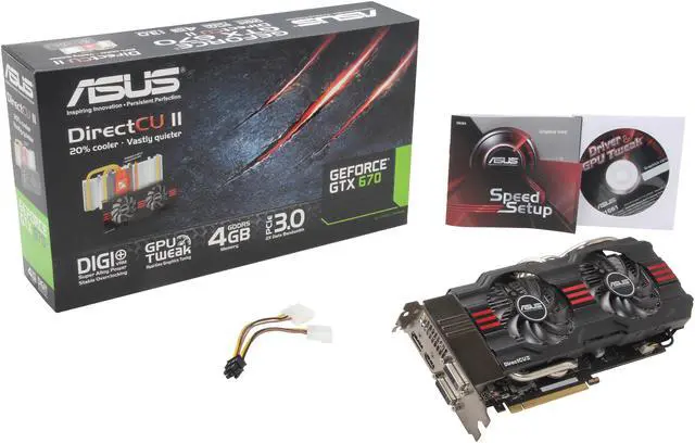 Alt view image 6 of 6 - ASUS GeForce GTX 670 4GB GDDR5 PCI Express 3.0 x16 SLI Support Graphics Card GTX670-DC2-4GD5