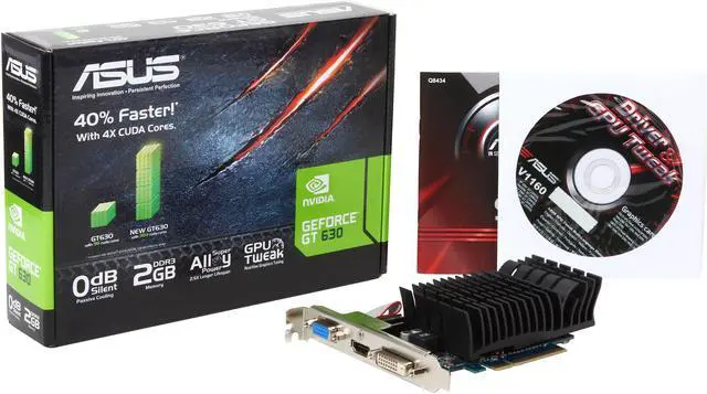 Alt view image 5 of 5 - ASUS GeForce GT 630 2GB GDDR3 PCI Express 2.0 Low Profile Ready Graphics Card GT630-SL-2GD3-L