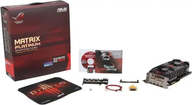 Alt view image 6 of 6 - ASUS Radeon R9 280X 3GB GDDR5 PCI Express 3.0 x16 CrossFireX Support Graphics Card MATRIX-R9280X-P-3GD5