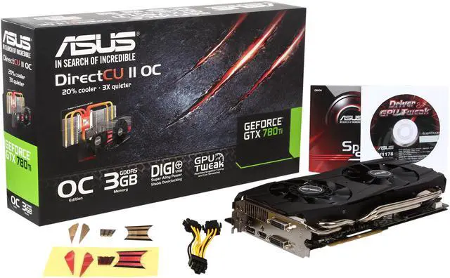 Alt view image 6 of 6 - ASUS DirectCU II GTX780TI-DC2OC-3GD5 G-SYNC Support GeForce GTX 780 Ti 3GB 384-Bit GDDR5 PCI Express 3.0 HDCP Ready SLI Support Video Card