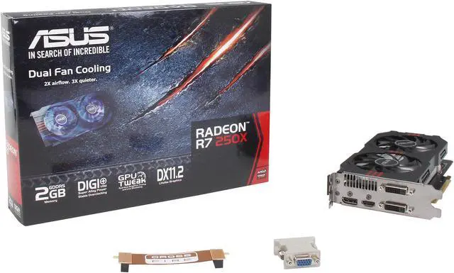 Alt view image 6 of 6 - ASUS Radeon R7 250X 2GB GDDR5 PCI Express 3.0 Graphics Card R7250X-2GD5