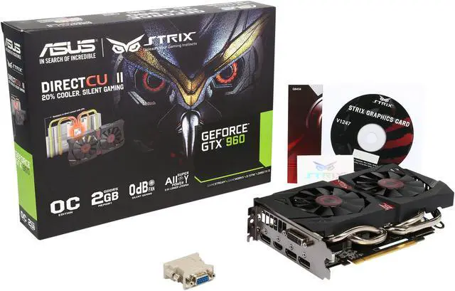 Alt view image 7 of 6 - ASUS GeForce GTX 960 2GB GDDR5 PCI Express 3.0 Graphics Card STRIX-GTX960-DC2OC-2GD5