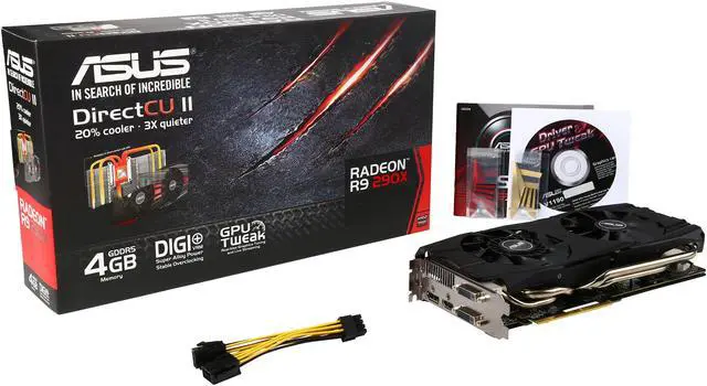 Alt view image 6 of 6 - ASUS Radeon R9 290X 4GB GDDR5 PCI Express 3.0 CrossFireX Support Graphics Card R9290X-DC2-4GD5