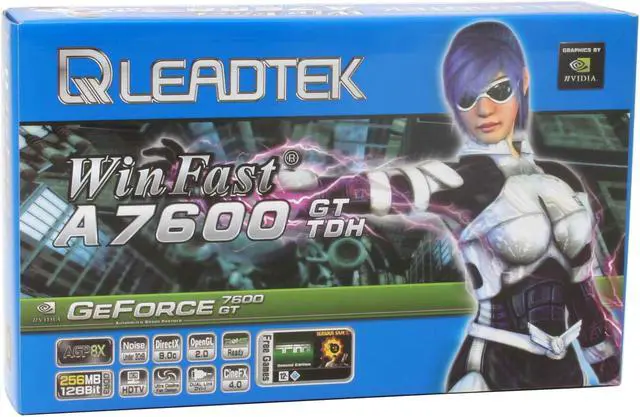 Alt view image 7 of 7 - Leadtek GeForce 7600GT 256MB GDDR3 AGP 8X Graphics Card WinFast A7600GT TDH 256MB