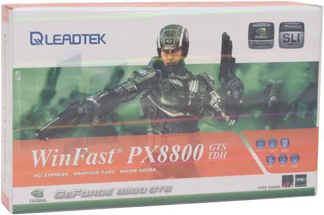 Alt view image 7 of 7 - Leadtek GeForce 8800 GTS 640MB GDDR3 PCI Express x16 SLI Support Graphics Card WinFast PX8800 GTS TDH