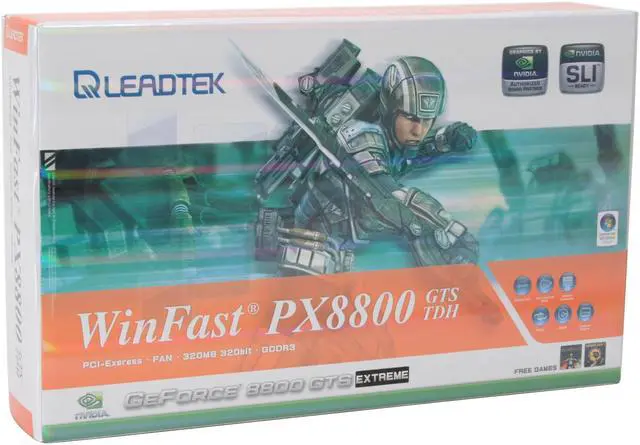 Alt view image 6 of 6 - Leadtek GeForce 8800 GTS 320MB GDDR3 PCI Express x16 SLI Support Graphics Card PX8800 GTS TDH 320MB Extreme