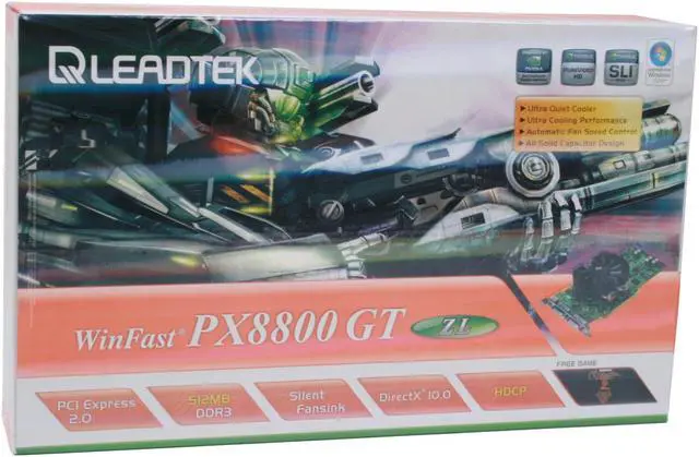 Alt view image 8 of 8 - Leadtek GeForce 8800 GT 512MB GDDR3 PCI Express 2.0 x16 SLI Support Graphics Card PX8800GT ZL