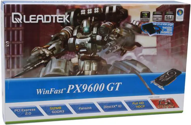 Alt view image 8 of 8 - Leadtek GeForce 9600 GT 512MB GDDR3 PCI Express 2.0 x16 SLI Support Graphics Card PX9600GT