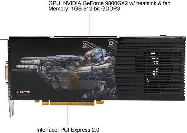Alt view image 3 of 8 - Leadtek GeForce 9800 GX2 1GB GDDR3 PCI Express 2.0 x16 SLI Support Graphics Card PX9800GX2