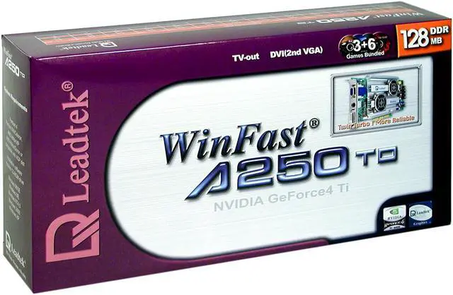 Alt view image 6 of 6 - Leadtek GeForce4 Ti4400 128MB DDR AGP 2X/4X Graphics Card A250-TD