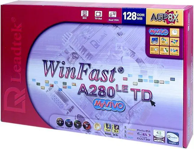 Alt view image 6 of 6 - Leadtek GeForce4 Ti4200 128MB DDR AGP 4X/8X Graphics Card A280 LE TD MYVIVO