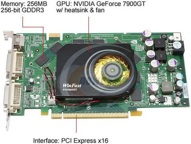 Alt view image 3 of 8 - Leadtek PX7900GT TDH GeForce 7900GT 256MB 256-bit GDDR3 PCI Express x16 SLI Supported Video Card