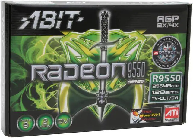 Alt view image 5 of 5 - ABIT Radeon 9550 256MB DDR AGP 4X/8X Graphics Card R9550-256CDT