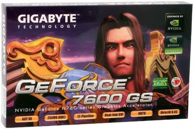 Alt view image 6 of 6 - GIGABYTE GeForce 7600GS 256MB GDDR2 AGP 8X Graphics Card GV-N76G256D-RH