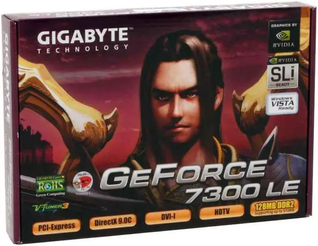 Alt view image 7 of 7 - GIGABYTE GeForce 7300LE Supporting up to 512MB(128MB on board memory) by TurboCache technology GDDR2 PCI Express x16 SLI Support Graphics Card GV-NX73L128D-RH