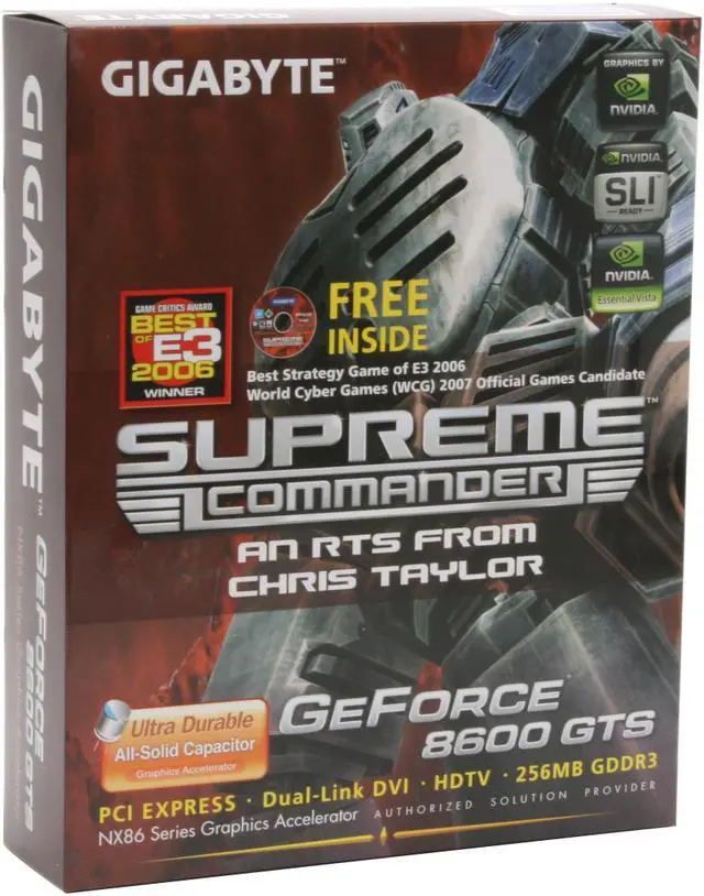 Alt view image 8 of 8 - GIGABYTE GeForce 8600 GTS 256MB GDDR3 PCI Express x16 SLI Support Graphics Card GV-NX86S256H-B