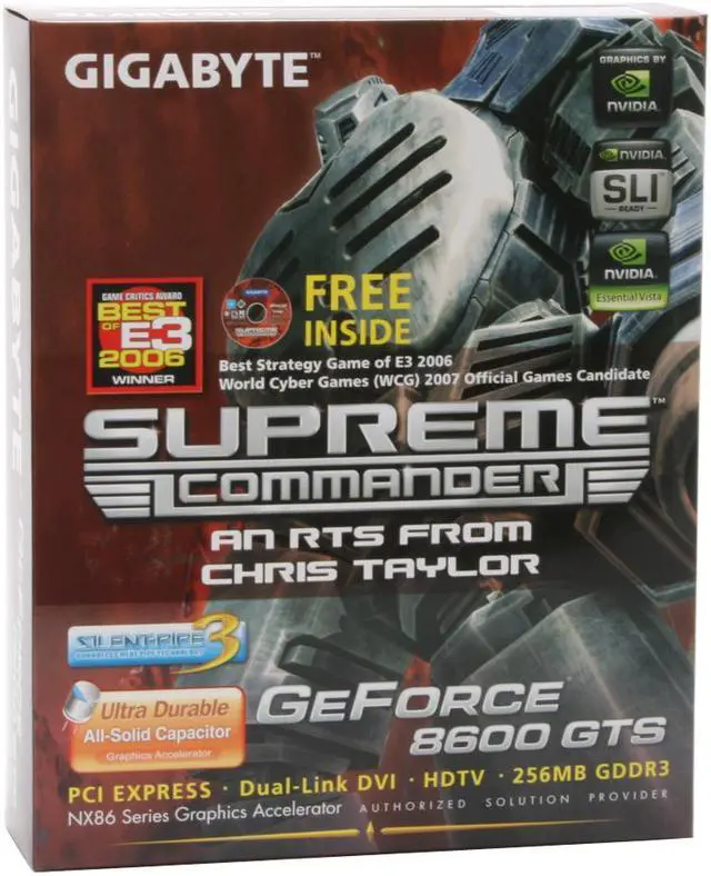 Alt view image 6 of 6 - GIGABYTE GeForce 8600 GTS 256MB GDDR3 PCI Express x16 SLI Support Graphics Card GV-NX86S256H