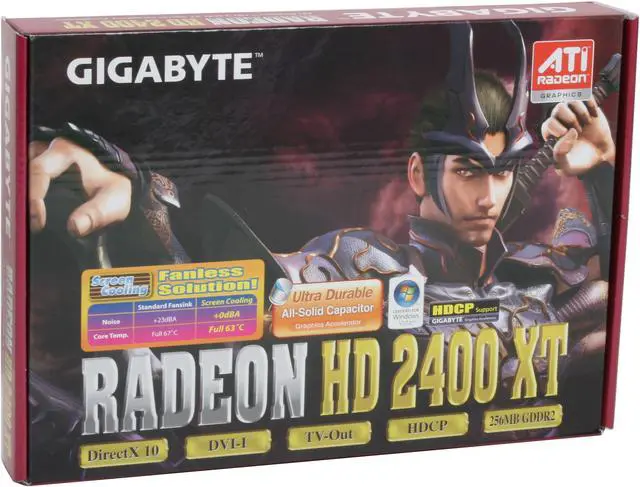 Alt view image 7 of 7 - GIGABYTE Radeon HD 2400XT 256MB GDDR2 PCI Express x16 Graphics Card GV-RX24T256H