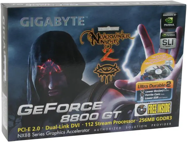 Alt view image 8 of 8 - GIGABYTE GeForce 8800 GT 256MB GDDR3 PCI Express 2.0 x16 SLI Support Graphics Card GV-NX88T256H