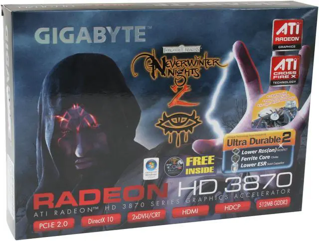 Alt view image 9 of 9 - GIGABYTE Radeon HD 3870 512MB GDDR3 PCI Express 2.0 x16 CrossFireX Support Graphics Card GV-RX387512H