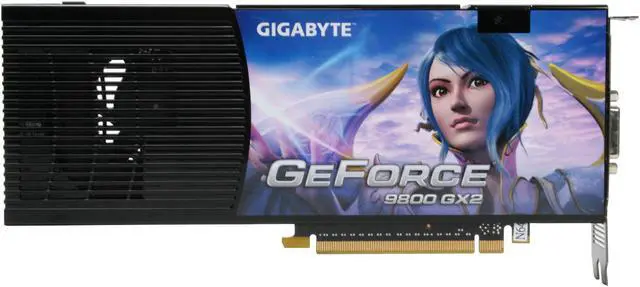 Alt view image 4 of 8 - GIGABYTE GeForce 9800 GX2 1GB (512MB per GPU) GDDR3 PCI Express 2.0 x16 SLI Support Graphics Card GV-NX98X1GHI-B