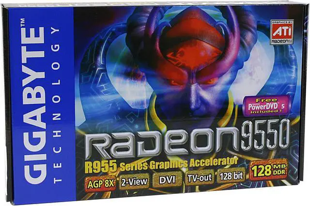Alt view image 5 of 5 - GIGABYTE Radeon 9550 128MB DDR AGP 4X/8X Graphics Card GV-R955128D