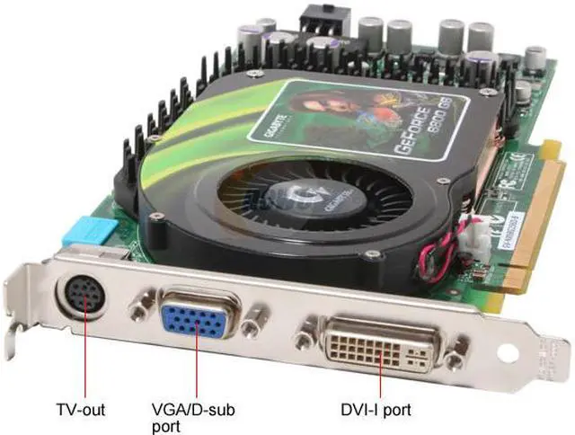 Alt view image 2 of 6 - GIGABYTE GeForce 6800GS 256MB GDDR3 PCI Express x16 SLI Support Graphics Card GV-NX68G256D-B