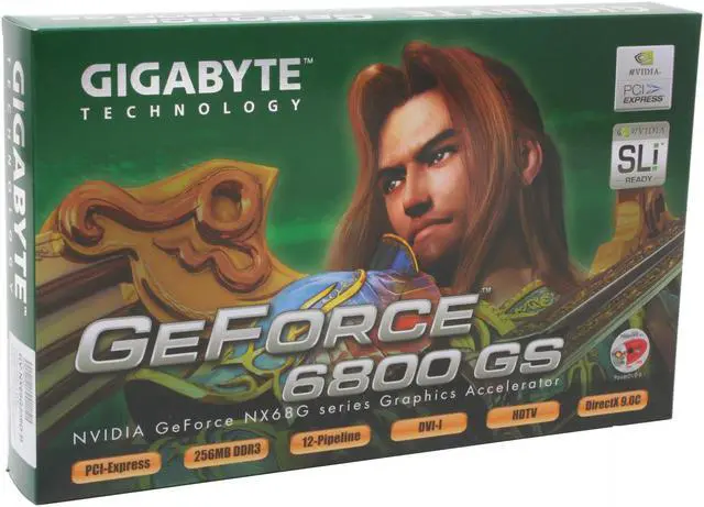 Alt view image 6 of 6 - GIGABYTE GeForce 6800GS 256MB GDDR3 PCI Express x16 SLI Support Graphics Card GV-NX68G256D-B