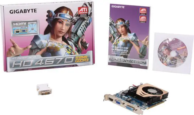 Alt view image 4 of 4 - GIGABYTE Radeon HD 4670 512MB GDDR3 PCI Express 2.0 x16 CrossFireX Support Graphics Card GV-R467D3-512I