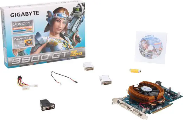 Alt view image 6 of 6 - GIGABYTE GeForce 9800 GT 1GB GDDR3 PCI Express 2.0 x16 SLI Support Graphics Card GV-N98TOC-1GH