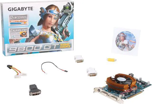 Alt view image 6 of 6 - GIGABYTE GeForce 9800 GT 512MB GDDR3 PCI Express 2.0 x16 SLI Support Graphics Card GV-N98TOC-512H