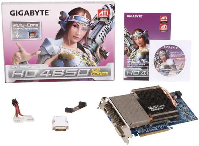 Alt view image 6 of 6 - GIGABYTE Radeon HD 4850 1GB GDDR3 PCI Express 2.0 x16 CrossFireX Support Graphics Card GV-R485MC-1GI