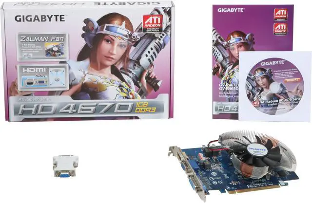 Alt view image 5 of 5 - GIGABYTE Radeon HD 4670 1GB DDR3 PCI Express 2.0 x16 Graphics Card GV-R467ZL-1GI
